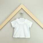 Camiseta manga corta cuello volante Blanca