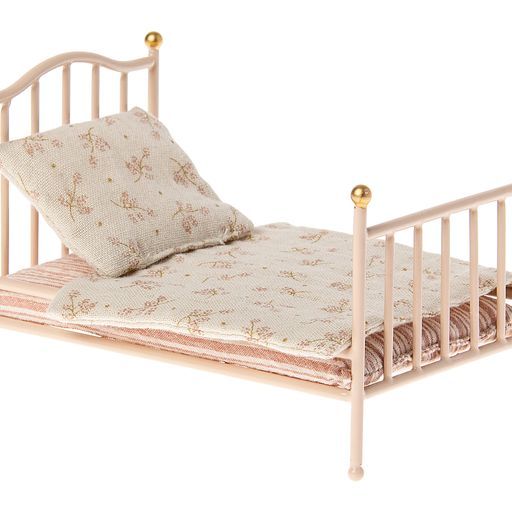 k4E2N5D4 Cama vintage rosa ratón - Imagen 1