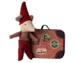 Ratón de navidad bebé en maleta