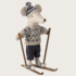 Ratón de invierno papá con esquíes