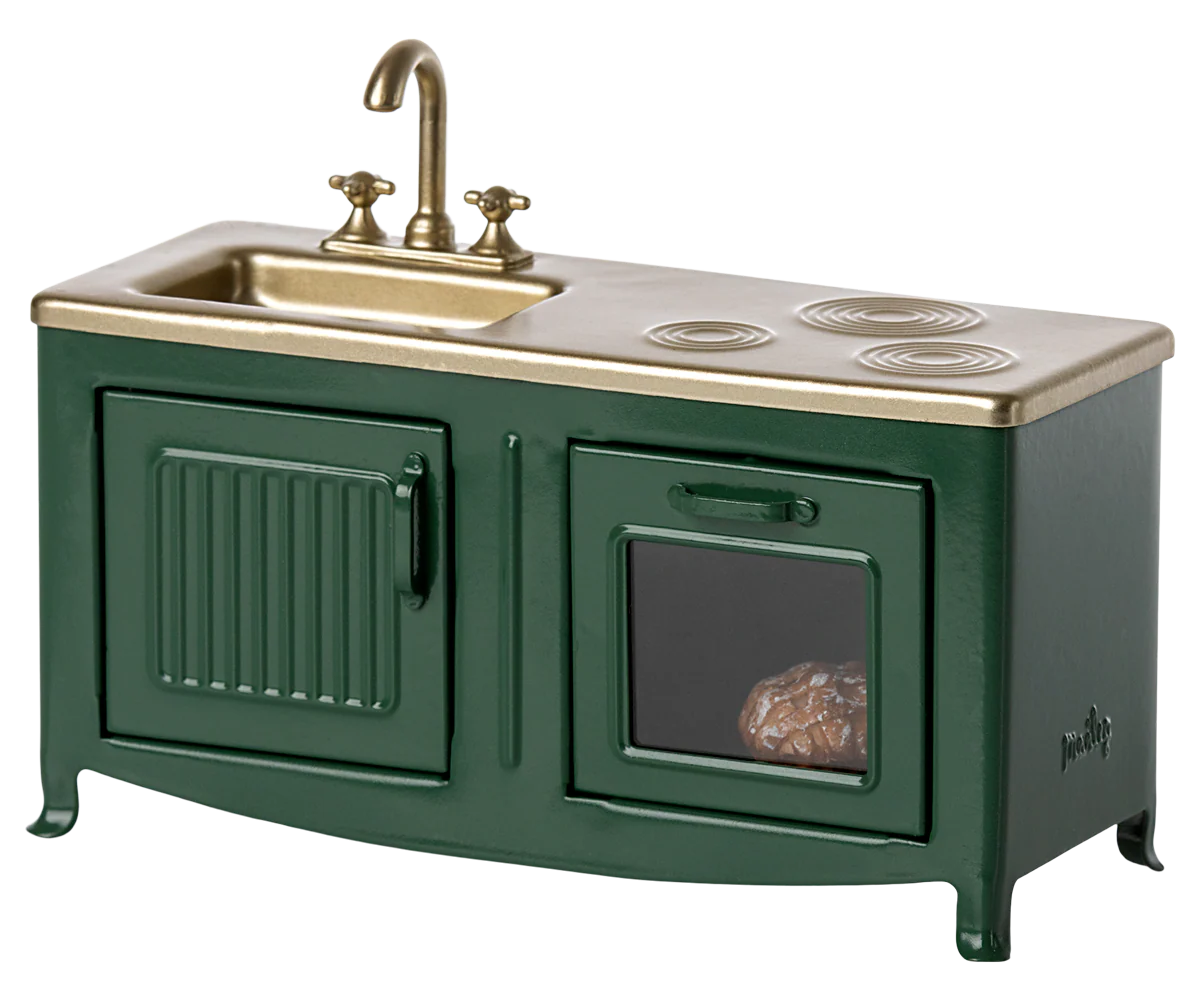 COLOURBOX69538906.png Cocina en miniatura metálica verde - Imagen 1