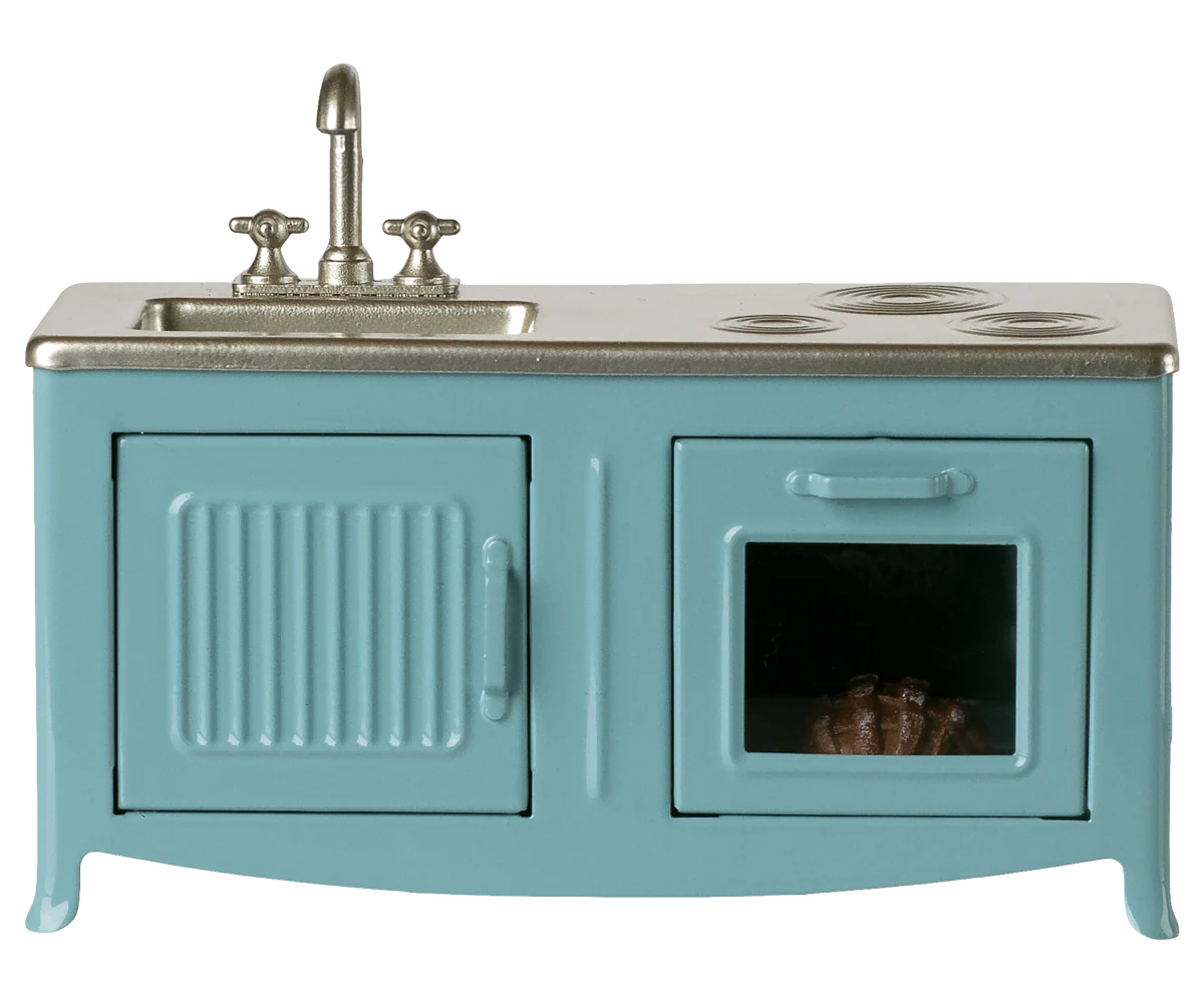 COLOURBOX69924858.png Cocina en miniatura metálica azul - Imagen 1
