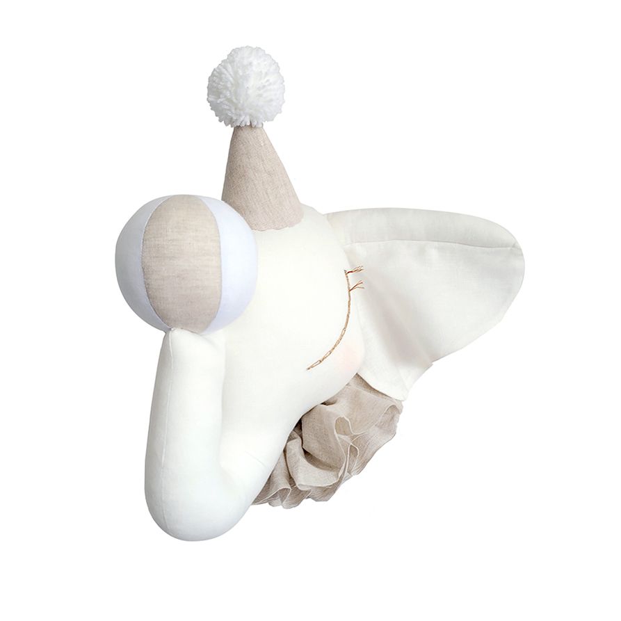 Loveme-Decoration-elephant-with-beige-collar Elefance circo con gorro beige - Imagen 1