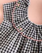 Vestido bordado vichy negro - Imagen 2