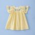 Vestido bordado rayitas sand