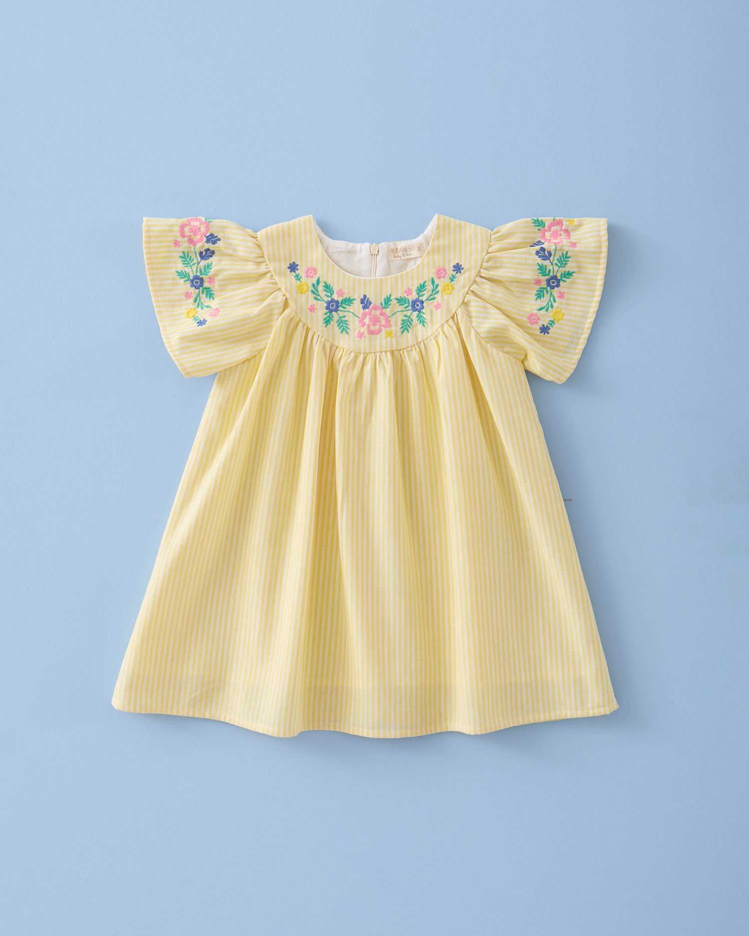 MC-SS26- 723 Vestido bordado rayitas sand - Imagen 1