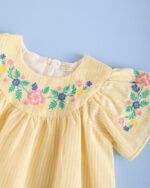 Vestido bordado rayitas sand - Imagen 2