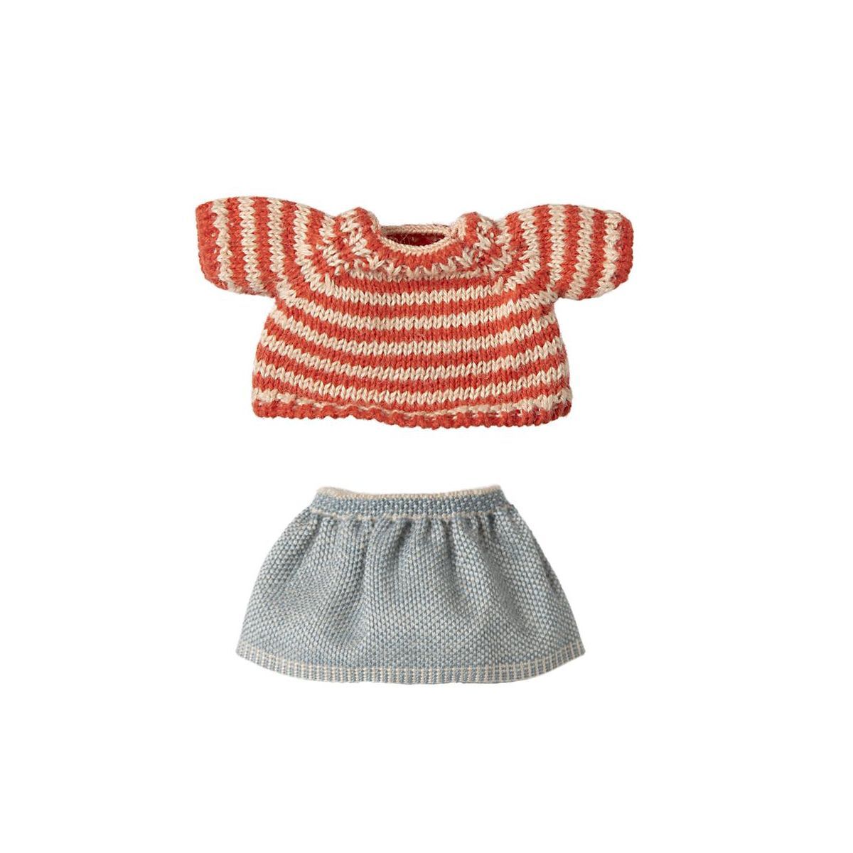 jersey-y-falda-de-punto-para-ratoncita-big-sister-12cm Jersey y falda de punto para ratoncita hermana mayor - Imagen 1