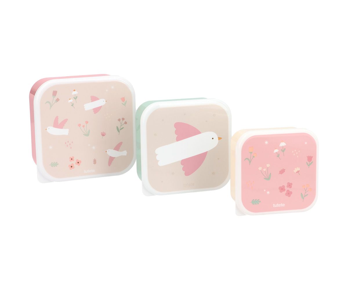 Blossom_Birds_Cajitas_Apilables_1 3 Cajas Almuerzo Blossom Birds Personalizables - Imagen 1